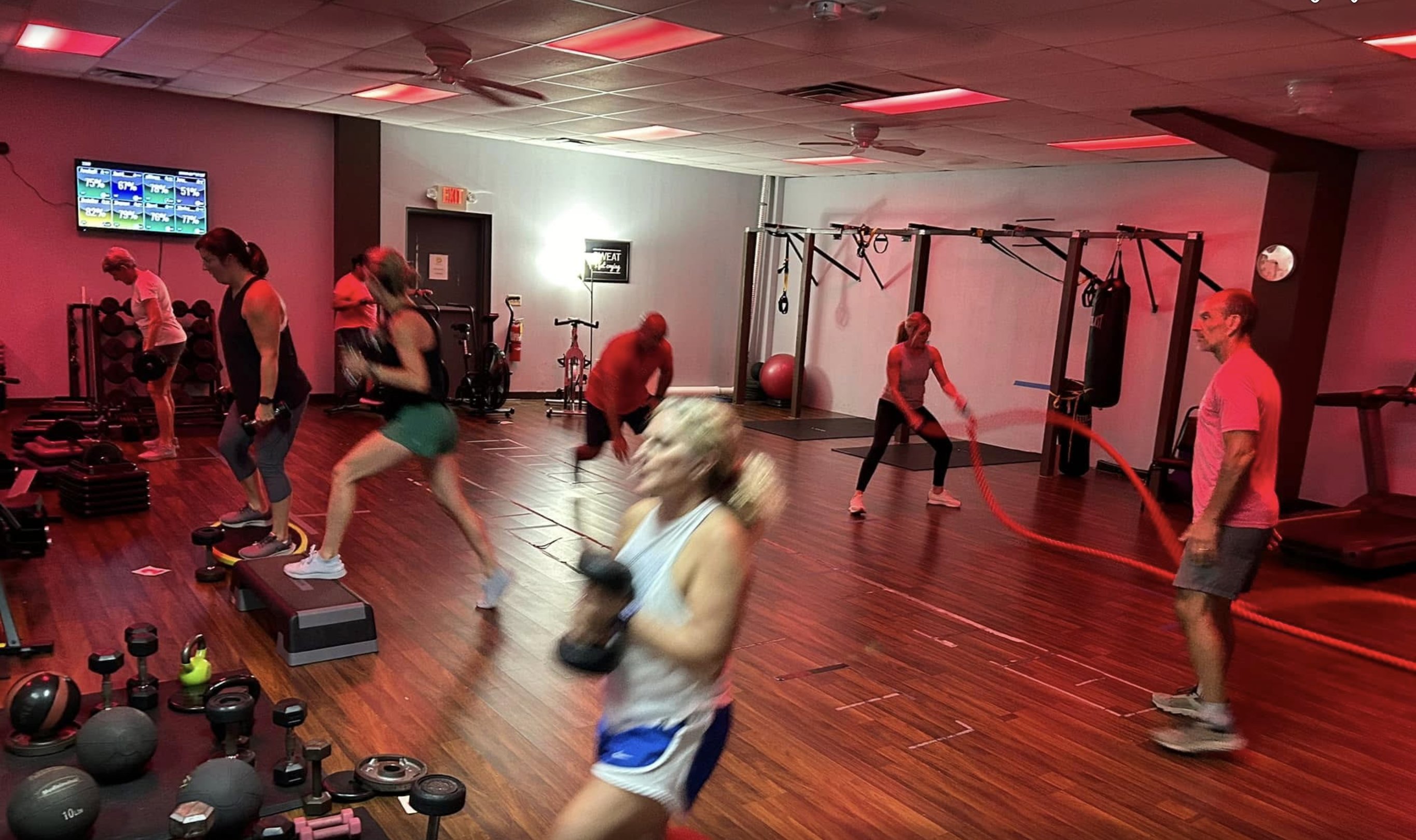 HIIT studio class in action